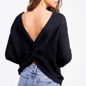 Black sweater with back detail